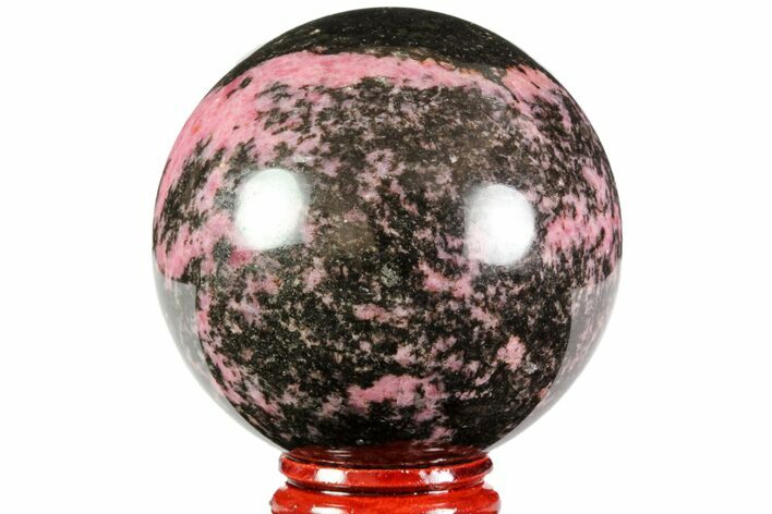 Polished Rhodonite Sphere - Madagascar #78792